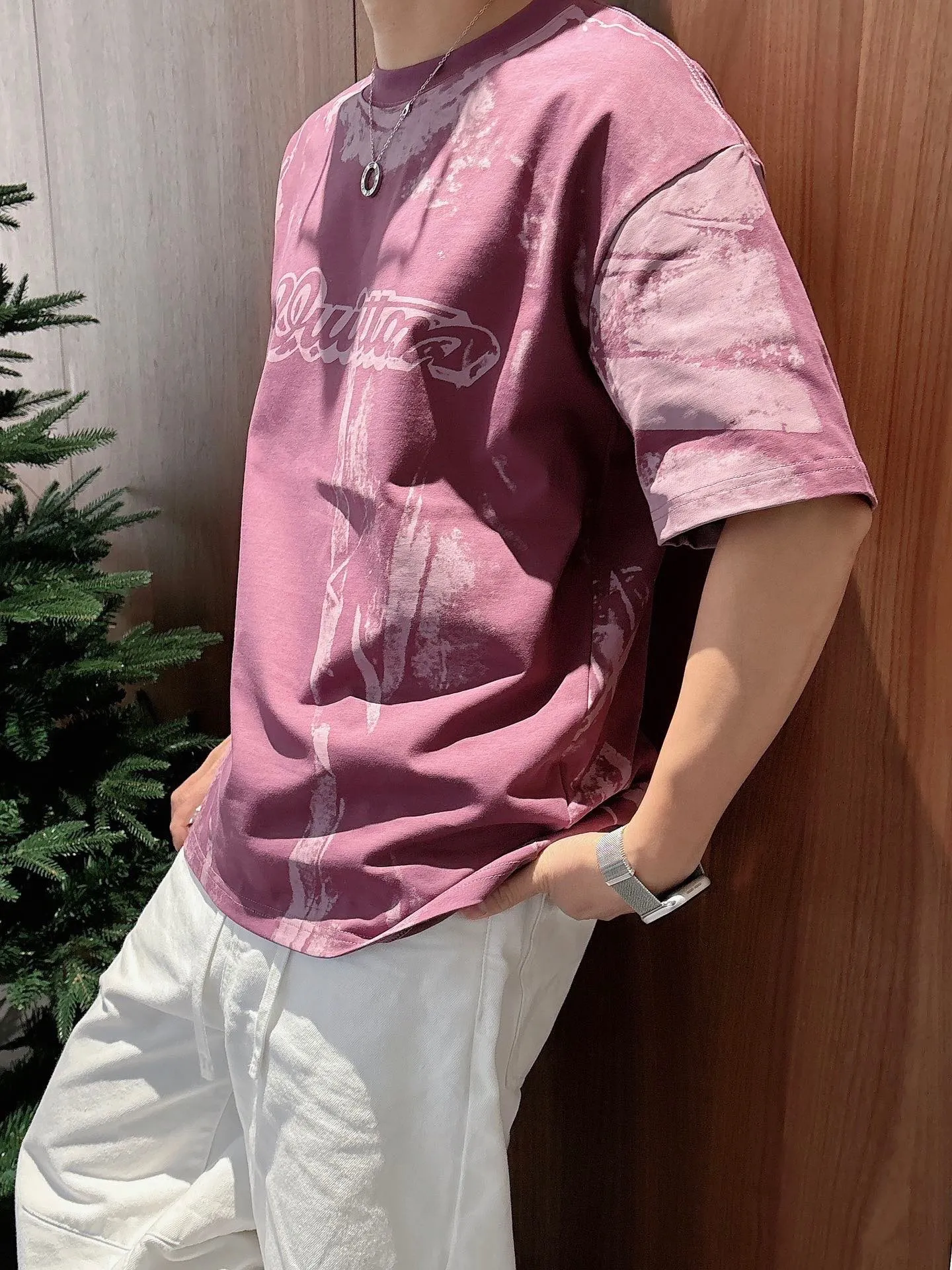 Louis Vuitton/Louis Vuitton optical illusion tie-dye printed short sleeves